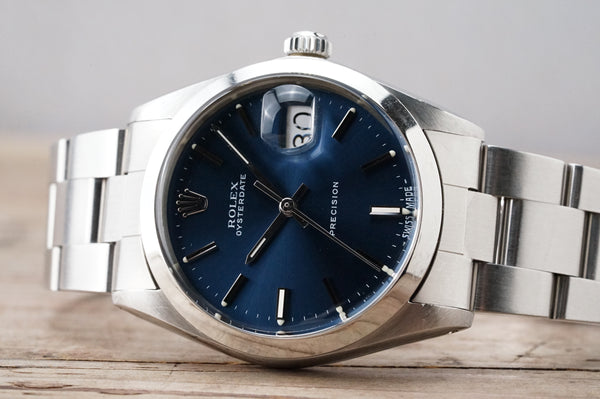 Serviced Vintage ROLEX OysterDate 6694 Blue Manual 34mm cal.1225 Men 34mm Men c.1972 #1245