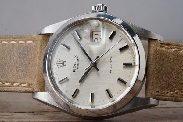 Serviced Vintage ROLEX OysterDate 6694 Linen Dial 34mm cal.1225 c.1971 #1304