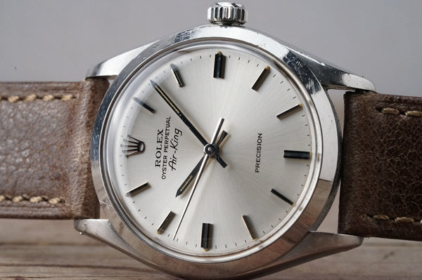 Serviced Vintage ROLEX Air-King 5500 Silver Dial 34mm cal.1520 Men c.1974 #1319