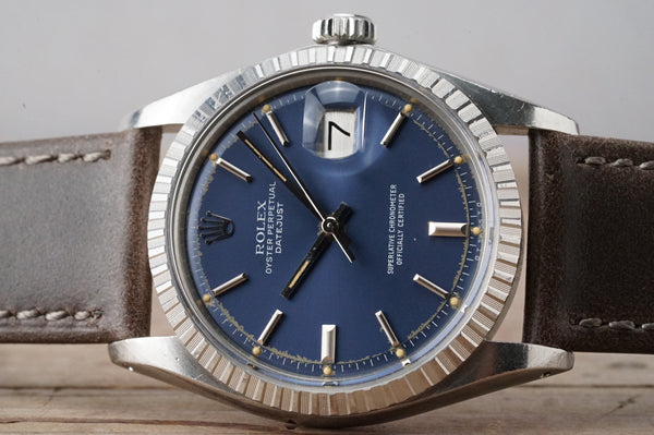 Serviced Vintage ROLEX DateJust 1603 Blue σ Dial 36mm cal.1570 c1974 #1444