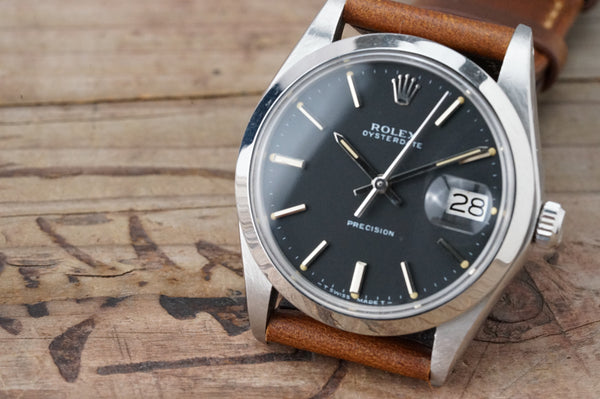 Serviced Vintage ROLEX OysterDate 6694 Matte Black Refinished cal.1225 c.1974 #1468