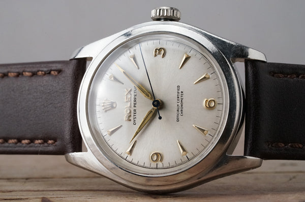 Serviced Vintage ROLEX Bubble Back 6106 Refinished Dial 34mm c.A260 c.1952 #1483