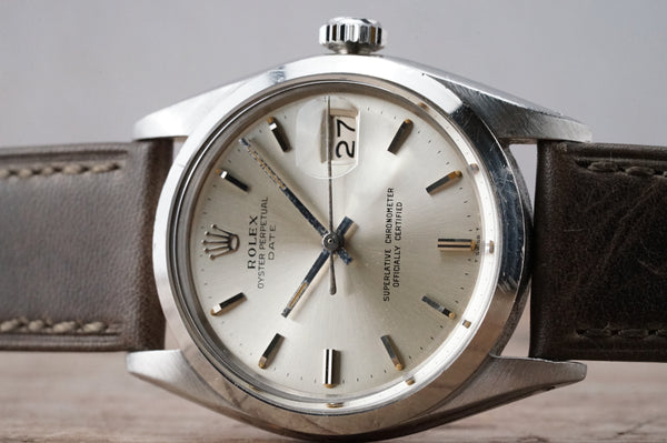 Serviced Vintage ROLEX OysterPerpetual Date 1500 Automatic 34mm cal.1560 Men c.1965 #1199