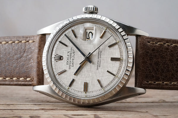 Serviced Vintage ROLEX DateJust 1603 Automatic 36mm Linen Dial c.1968 #1221