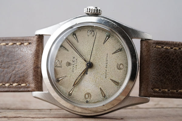 Serviced Vintage ROLEX Oyster 6082 Manual 34mm Patina Dial Men c.1948 #1193